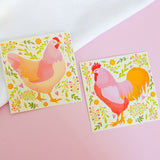 Hen’s Gathering Mini Art Print (4"x4")