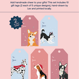 Dog Holiday Gift Tags (Set of 10)