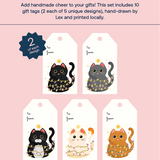 Holiday Cats Gift Tags (Set of 10)