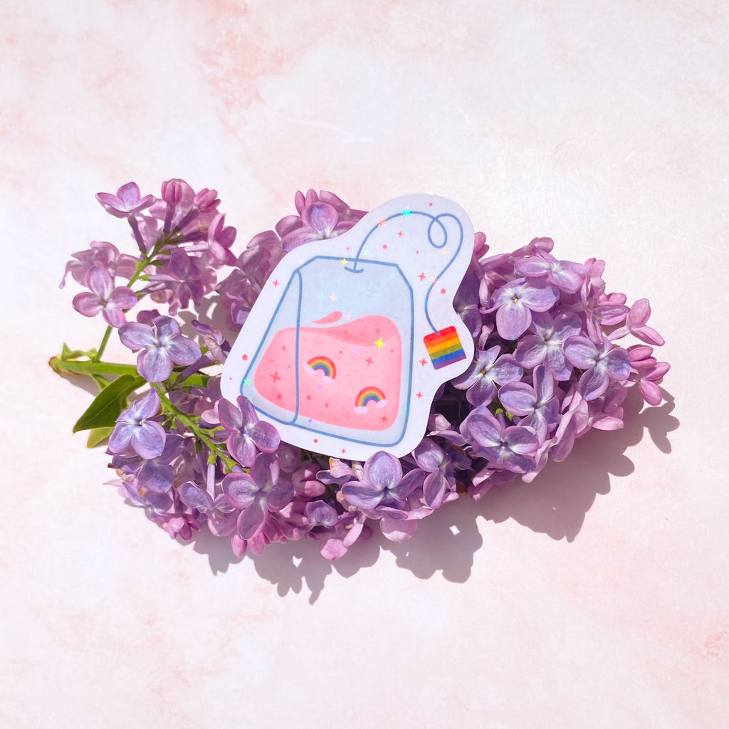 Rainbow Tea | Pride Sticker - Cheeky Peach Designs 
