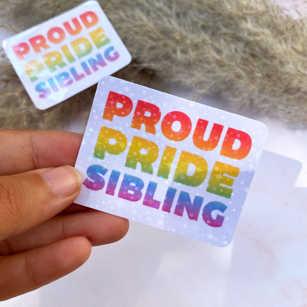 Pride Proud Sibling Sticker - Cheeky Peach Designs 