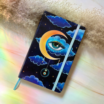 Dreamer Moon Journal | Hard Cover | Notebook - Cheeky Peach Designs 