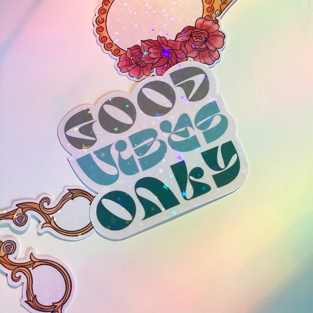 Good Vibes Only Sticker - Cheeky Peach Designs 