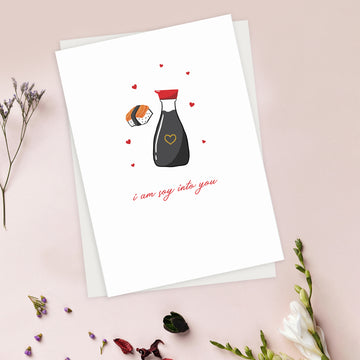 I'm Soy Into You Valentine's Day Greeting Card - Cheeky Peach Designs 