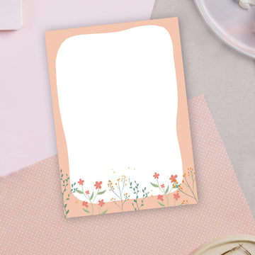 Flourishing Florals Blank Notepad | 5"x7" - Cheeky Peach Designs 