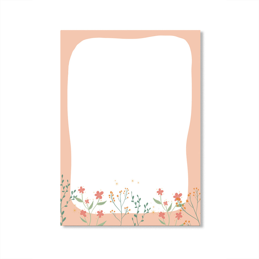 Flourishing Florals Blank Notepad | 5"x7" - Cheeky Peach Designs 