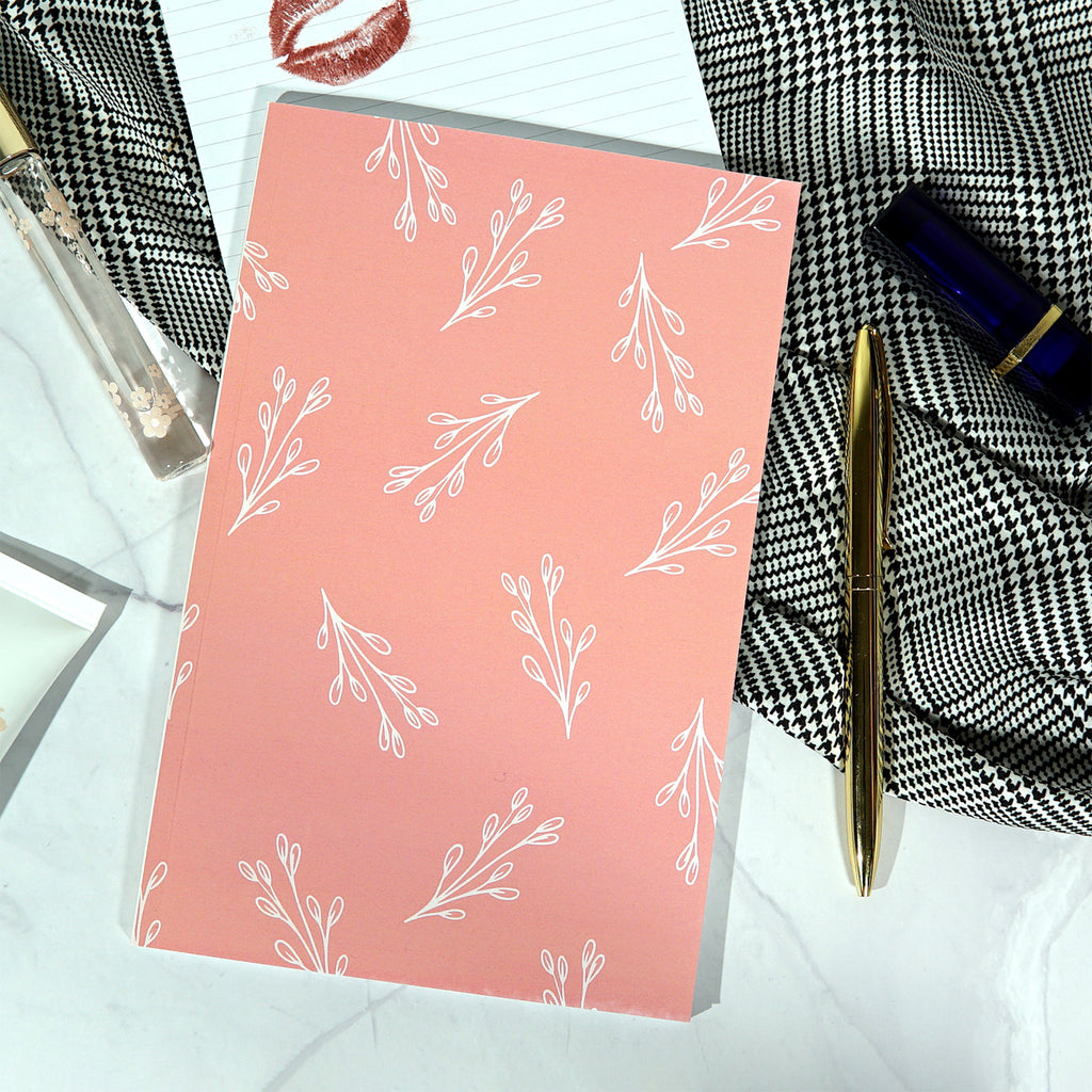 Blushing Botanical Notebook | Journal - Cheeky Peach Designs 