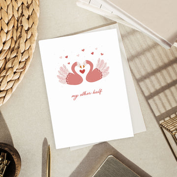 My Other Half Valentine's Day Greeting Card - Cheeky Peach Designs 