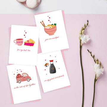 Galentine's Day Mini Greeting Card Pack - Cheeky Peach Designs 