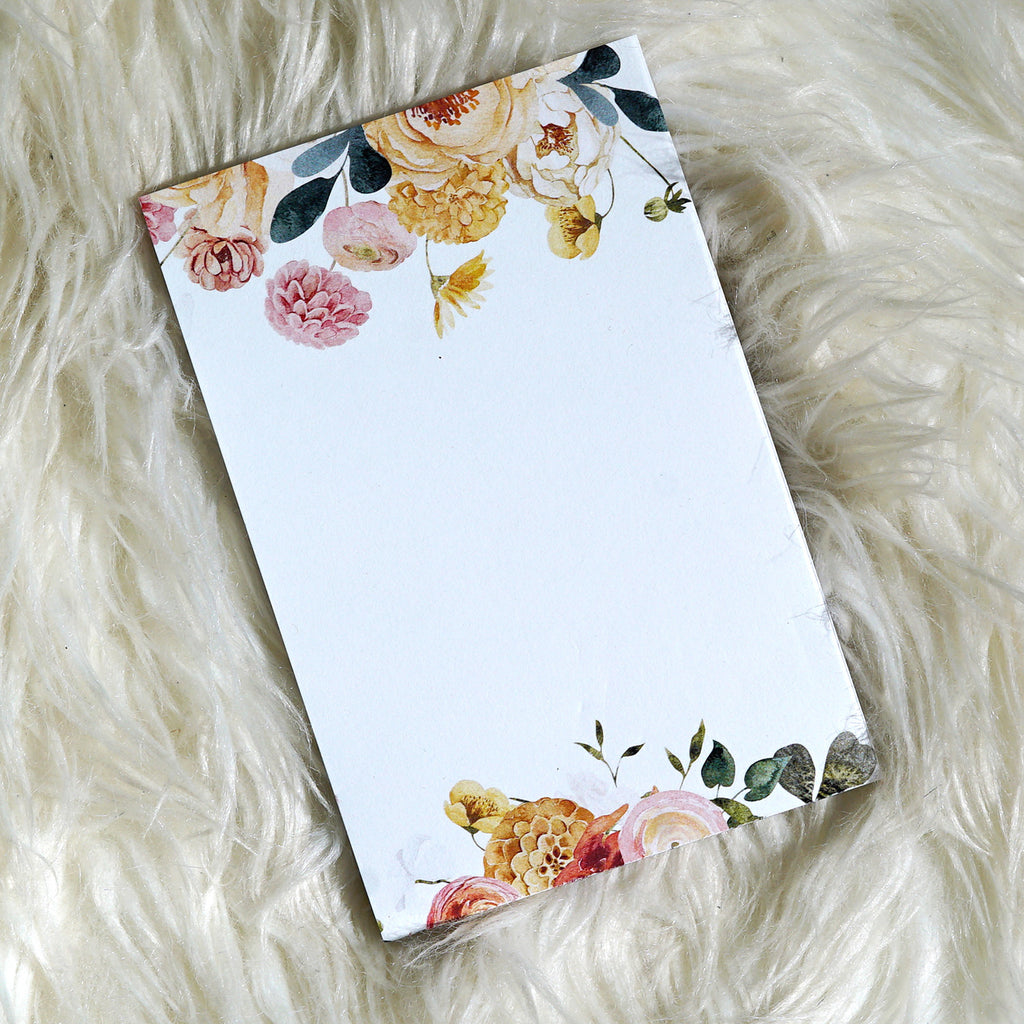 Elegant Bouquet Notepad | 4"x6" - Cheeky Peach Designs 