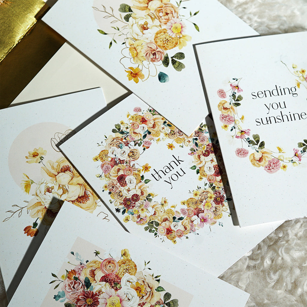 Floral Garden Card Pack - Cheeky Peach Designs 