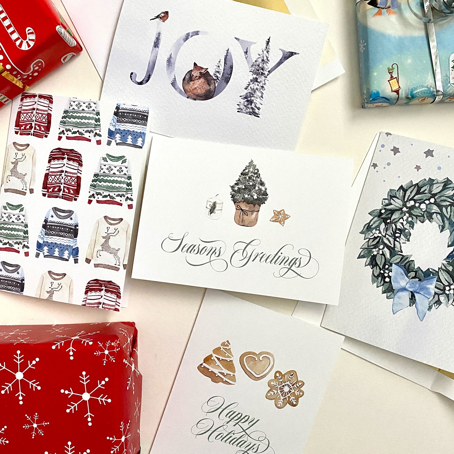 Elegant Holiday Card Pack - Cheeky Peach Designs 