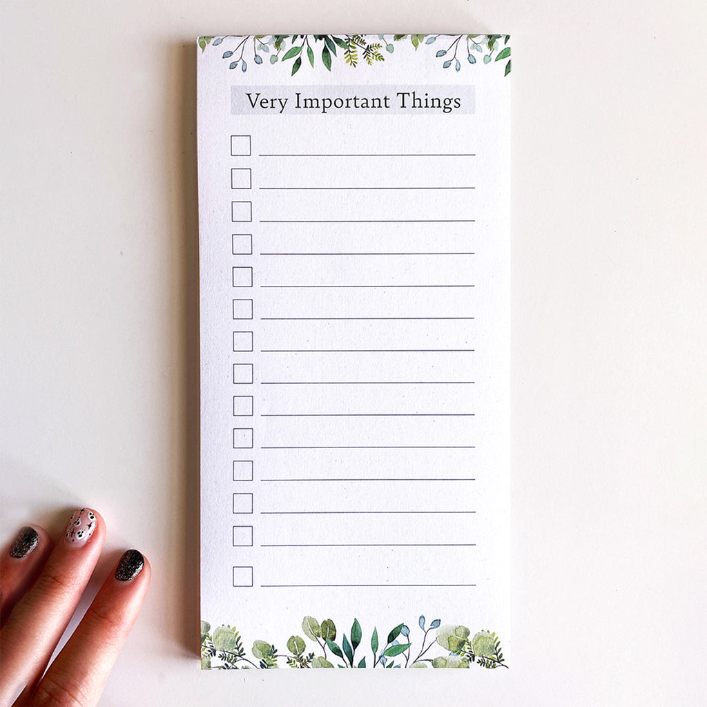 Very Important Things To Do List  Notepad | 4"x8" - Cheeky Peach Designs 