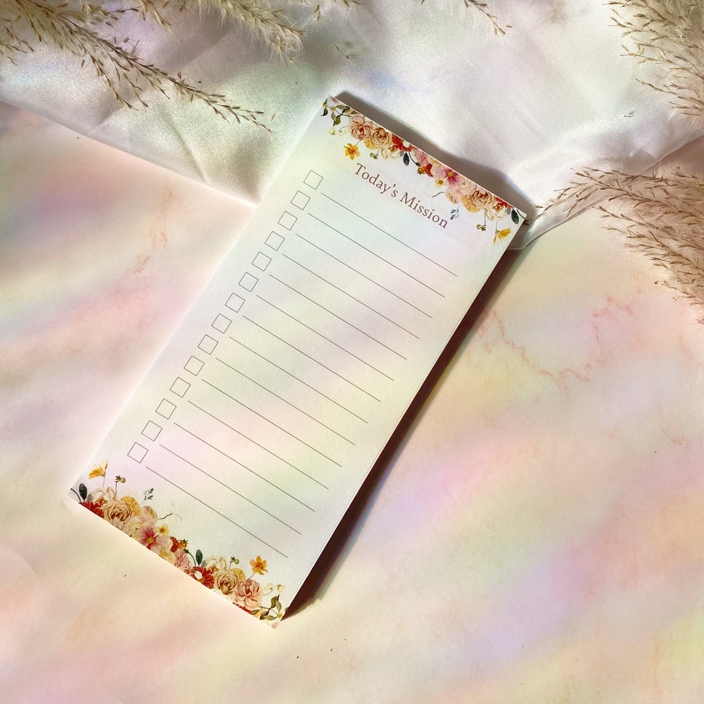 Today's Mission To Do List  Notepad | 4"x8" - Cheeky Peach Designs 