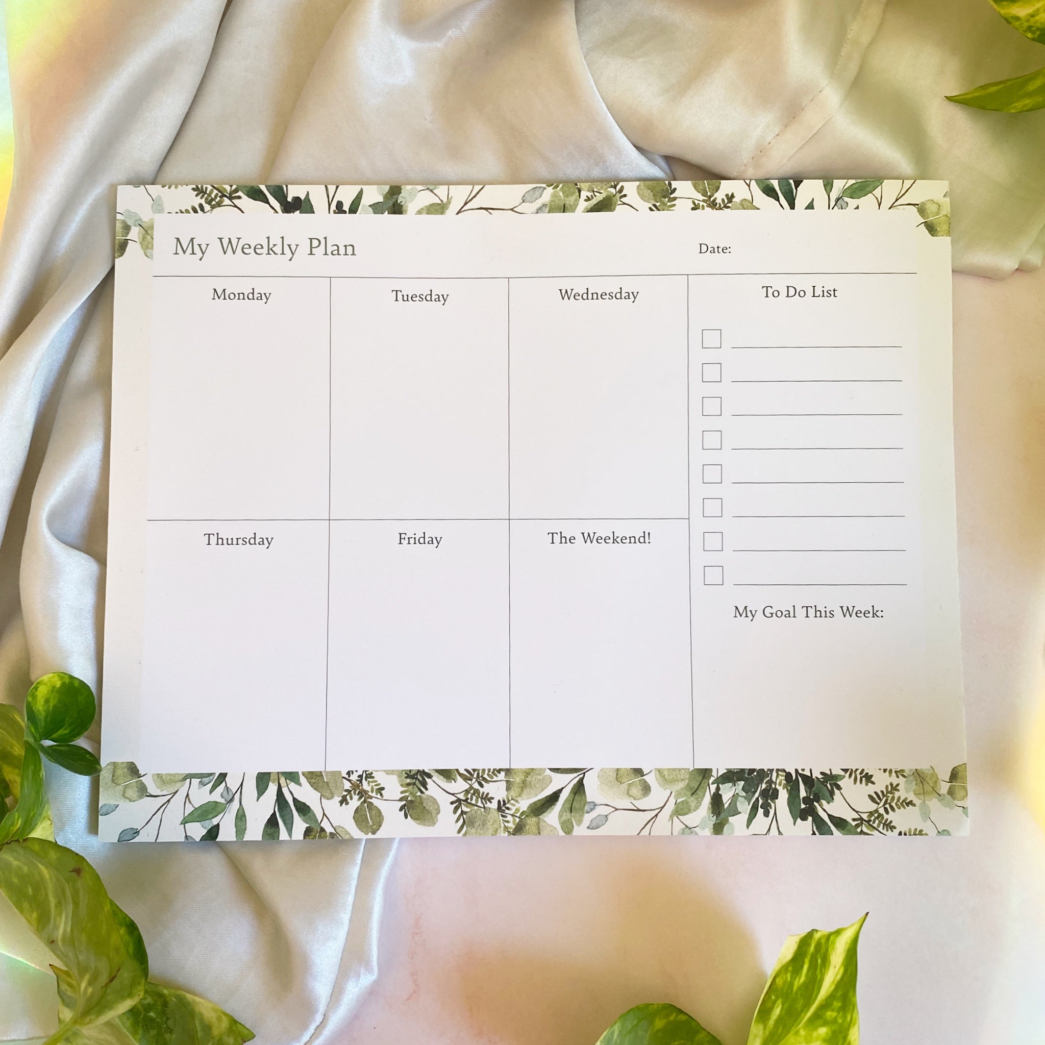Lush Garden Weekly Planner Notepad | 8.5"x11" - Cheeky Peach Designs 